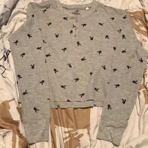pacsun x playboy womens long sleeve crop top